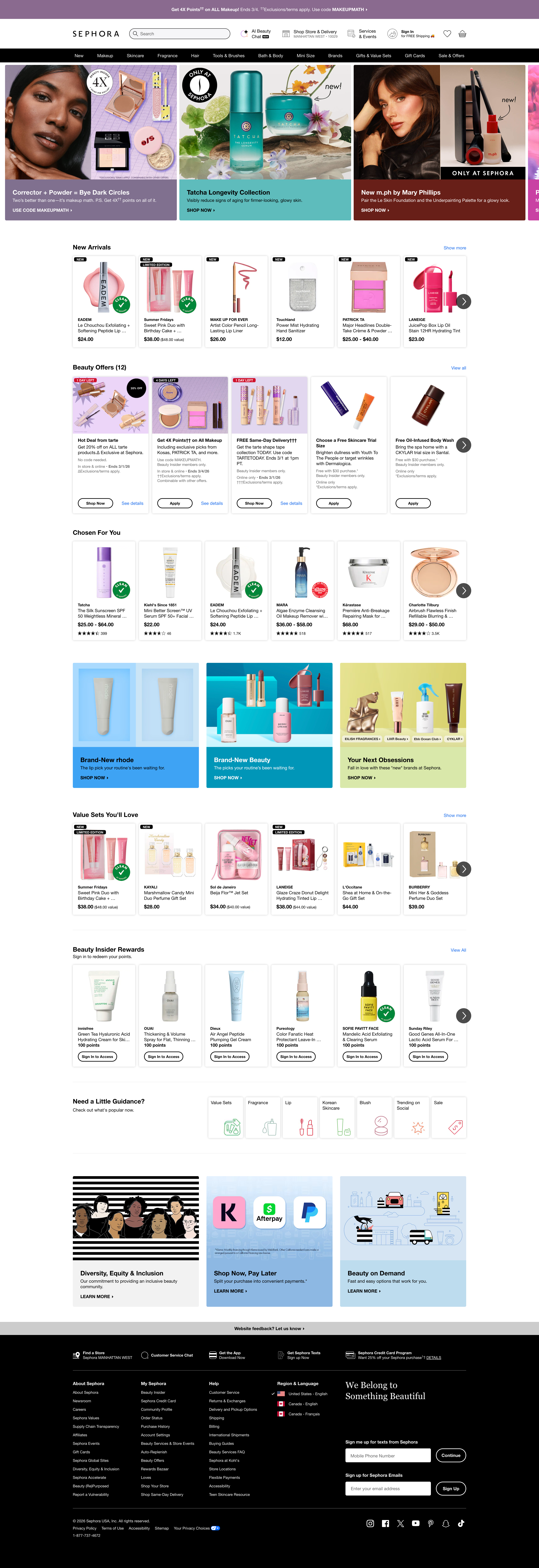 Home page before
